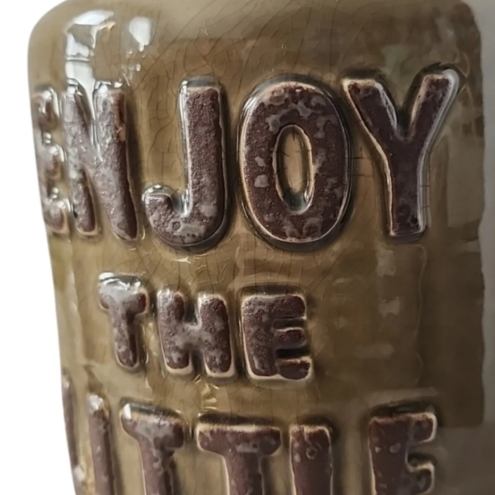 🎉🎉***CLEARANCE***🎉🎉Pier 1 Enjoy the Little Things pottery urn crock Vase